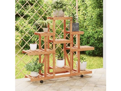Stojan na květiny na kolečkách 110x25x101 cm masivní jedle 362852