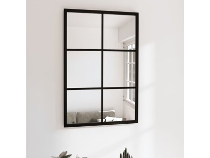 Nástěnné zrcadlo černé 60 x 40 cm kov 342205