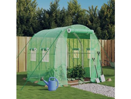 Skleník s ocelovým rámem zelený 4 m² 2 x 2 x 2 m 364073