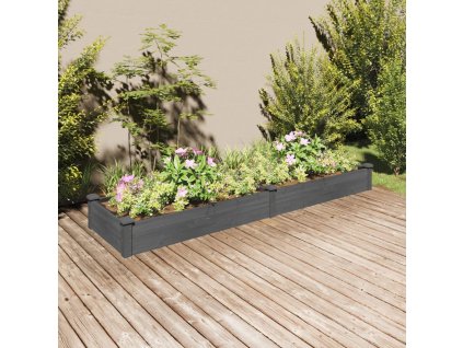 Zahradní vyvýšený záhon s vložkou šedý 240x60x25 cm masiv jedle 364300