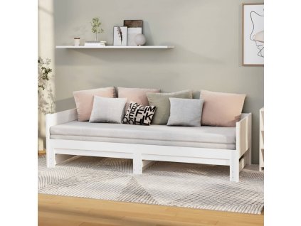 Výsuvná postel bílá masivní borovice 2x (80 x 200) cm 820258