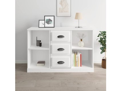 Příborník bílý s vysokým leskem 104,5 x 35,5 x 67,5 cm kompozit 816234