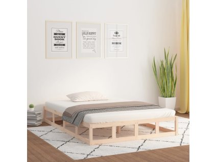 Rám postele 200 x 200 cm masivní dřevo 820816