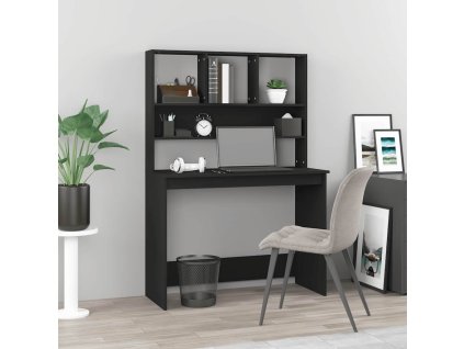 Psací stůl s policemi černý 102 x 45 x 148 cm kompozitní dřevo 823001