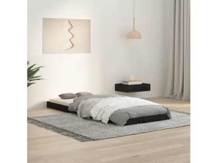 Rám postele černý 75 x 190 cm Small Single masivní borovice 823488
