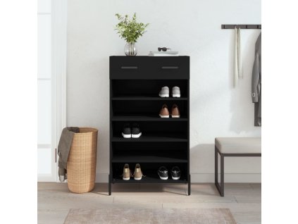 Botník černý 60 x 35 x 105 cm kompozitní dřevo 829621