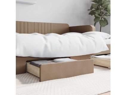 Zásuvky pod postel 2 ks cappuccino kompozitní dřevo umělá kůže 833925