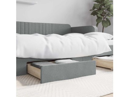 Zásuvky pod postel 2 ks světle šedé kompozitní dřevo a textil 833910