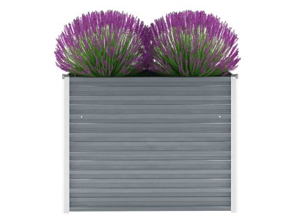 Vyvýšený záhon pozinkovaná ocel 100 x 40 x 77 cm šedý 44852