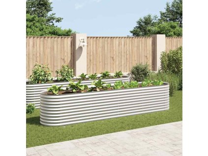 Vyvýšený záhon 400 x 80 x 81 cm pozinkovaná ocel stříbrný 45511