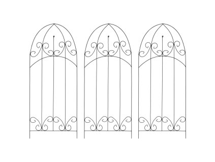 Opěry na pnoucí rostliny 3 ks černé 40 x 100 cm železo 47098