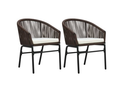 Zahradní židle 2 ks hnědé PE ratan 48136