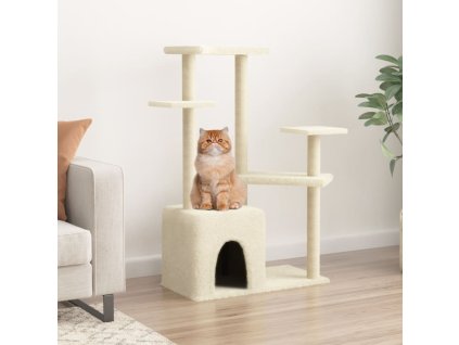 Škrabadlo pro kočky se sisalovými sloupky krémové 107,5 cm 172070
