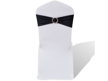 25 ks černá natahovací šerpa na židle s diamantovou přezkou 130346