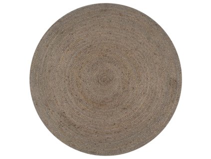 Ručně vyrobený koberec z juty kulatý 120 cm šedý 133663