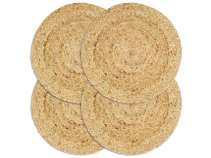 Prostírání 4 ks přírodní 38 cm kulaté juta 133834