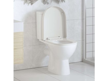 Bílé WC sedátko s pomalým sklápěním čtvercové 141763