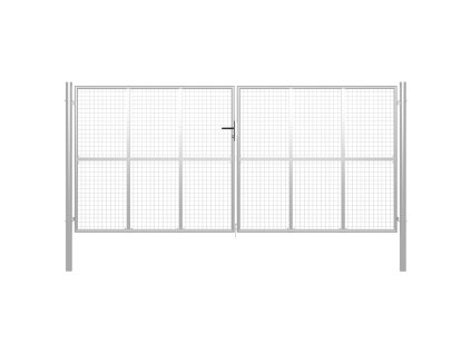 Zahradní brána pozinkovaná ocel 400 x 200 cm stříbrná 144303
