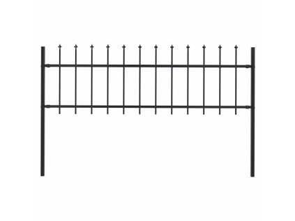 Zahradní plot s hroty ocel 1,8 m černý 144923