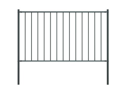 Plotový panel se sloupky, práškově lakovaná ocel 1,7 x 1,25 m, antracitový 145214