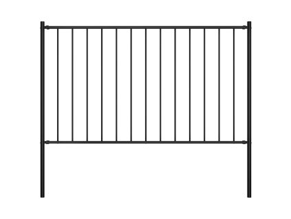 Plotový panel Woerden se sloupky ocelový 1,7x0,75 m černý 145209