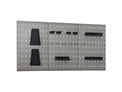 Nástěnné děrované panely 3 ks 40 x 58 cm ocel 145351