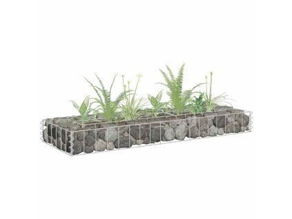 Gabionový vyvýšený záhon pozinkovaná ocel 90 x 30 x 10 cm 145628