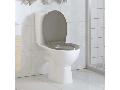 WC sedátko s pomalým sklápěním rychloupínací šedé oválné 145817