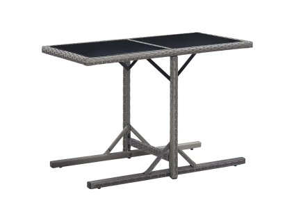 Zahradní stůl antracitový 110 x 53 x 72 cm sklo a polyratan 46455