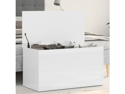 Úložná truhla bílá vysoký lesk 84 x 42 x 46 cm kompozitní dřevo 803062