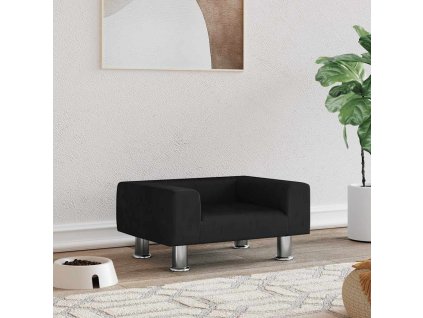 Pelíšek pro psy černý 50 x 40 x 26,5 cm samet 171929