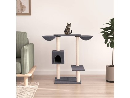 Škrabadlo pro kočky se škrabacími sloupky tmavě šedé 82 cm 171761