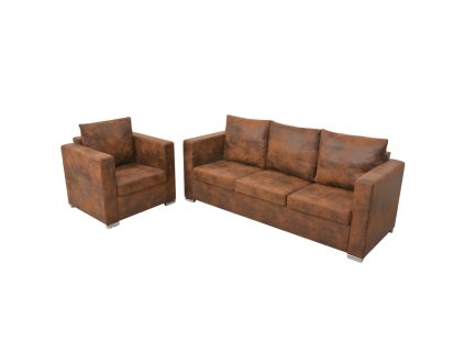 2dílná sedací souprava umělý semiš 274884