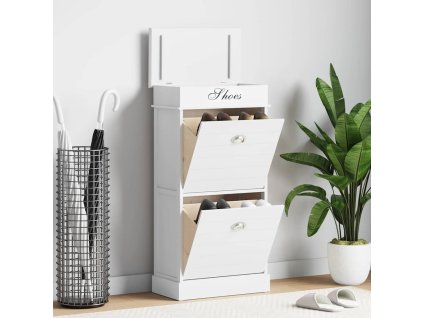 Botník bílý 50 x 28 x 98 cm dřevo pavlovnie 284089