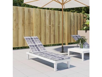 Poduška na polohovací židli šedá károvaná (75+105) x 50 x 4 cm 314187