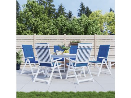 Podušky na židli vysoké opěradlo 6ks královsky modré 120x50x3cm 314118