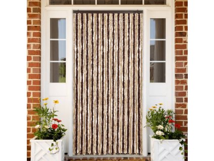 Závěs proti hmyzu béžový a světle hnědý 118x220 cm Chenille 315122