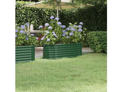 Vyvýšený záhon pozinkovaná ocel 114 x 40 x 36 cm zelený 318863