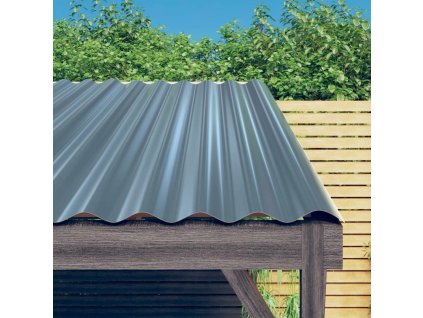 Střešní panely 12 ks práškově lakovaná ocel šedé 100 x 36 cm 319143