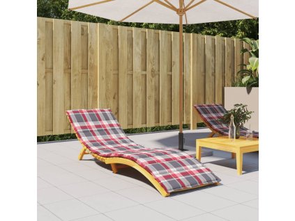 Poduška na lehátko červená károvaná 200x50x3 cm oxfordská látka 314201