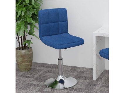 Otočná barová židle modrá textil 334203