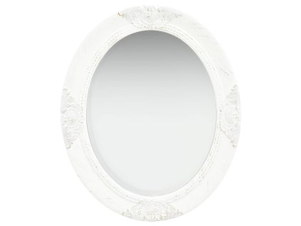 Nástěnné zrcadlo barokní styl 50 x 60 cm bílé 320348