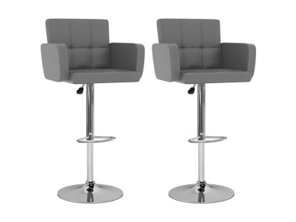 Barové stoličky 2 ks šedé umělá kůže 323658