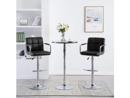 Barové stoličky 2 ks černé umělá kůže 323624
