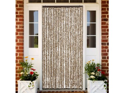 Závěs proti hmyzu béžový a hnědý 100 x 220 cm Chenille 325450