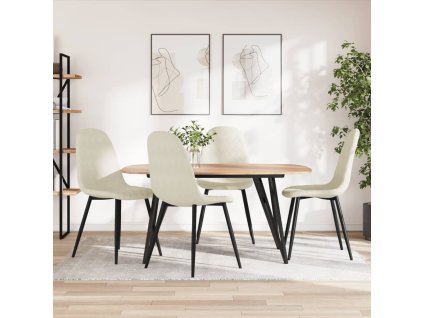 Jídelní židle 4 ks krémově bílé samet 325666