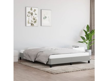 Rám postele bez matrace světle šedý 140 x 200 cm textil 346720