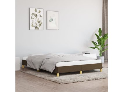 Rám postele bez matrace tmavě hnědý 140 x 190 cm textil 346813