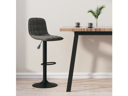 Barová židle tmavě šedá samet 333981