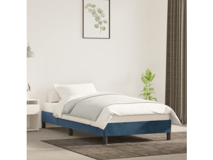 Rám postele bez matrace tmavě modrý 90x200 cm samet 346956